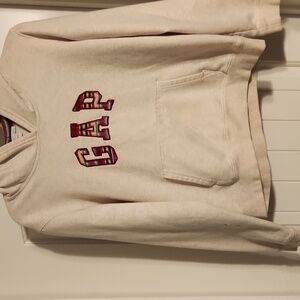 GAP Beige Hoodie with Multicolor Striped Hood